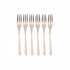 Sambonet Taste Antique - Edelstahl / PVD Champagner Juego de 6 tenedores para pastel