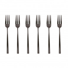 Sambonet Rock Diamond Edelstahl PVD / 2Black Juego de 6 tenedores para pastel