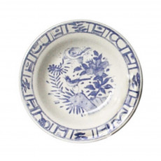Gien Fayencerie Oiseau Bleu monochrome Plato de sopa 23 cm