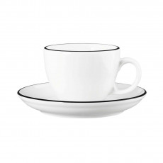 Seltmann Weiden Modern Life Black Line Taza de capuchino superior 0,22 L con platillo 2 piezas