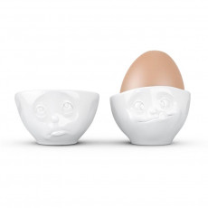 Fiftyeight Products TV Tassen Juego de porta huevos para TV blanco - oh por favor & delicioso 2 piezas.