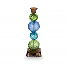 Pip Studio Love Birds Dark Green Kerzenständer Glas Perlen Blau/Grün 30 cm