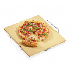 Küchenprofi BBQ Piedra para pizza con soporte 38x35,5x3,5 cm