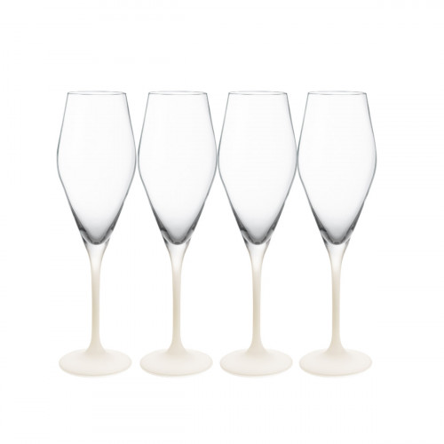 Villeroy & Boch Manufacture Rock blanc Samppanjalasisetti, 4 kpl