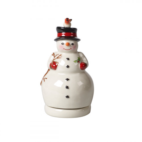 Villeroy & Boch Nostalgic Melody Kääntyvä lumiukko - musiikkilaatikolla 'Jingle bells' 8x8x15 cm