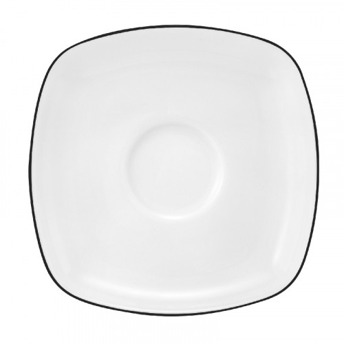 Seltmann Weiden Lido Black Line Neliönmuotoinen teekuppi 13 cm