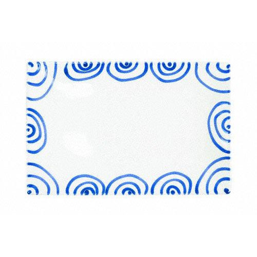Gmundner Keramik Blaugeflammt Suorakaiteen muotoinen levy 30x20x2,5 cm