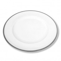 Gmundner Keramik Grauer Rand Lautanen lipulla Gourmet 29 cm