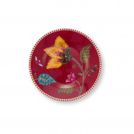 Pip Studio Blooming Tales Fantasy Dark Red Petit Four / Gebäckteller 12 cm