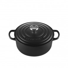 Le Creuset Bräter Signature rund Pyöreä musta paistinpannu 20 cm / 2,4 L