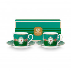 Pip Studio Love Birds Emerald-Green Cappuccinotasse Set 4-tlg. 0,25 L