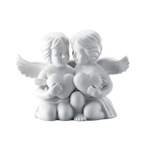 Rosenthal Engel Couple d'anges avec grand cœur blanc mat 14,5 cm