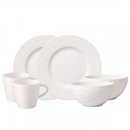 Villeroy & Boch Manufacture Rock blanc Ensemble petit-déjeuner 6 pièces