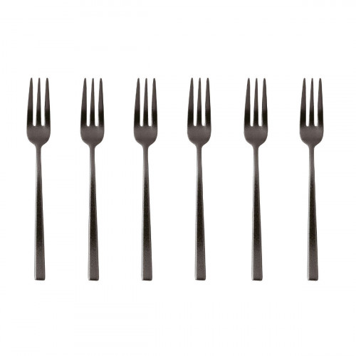 Sambonet Rock Diamond acier inoxydable PVD / 2Black Ensemble de 6 fourchettes à gâteau