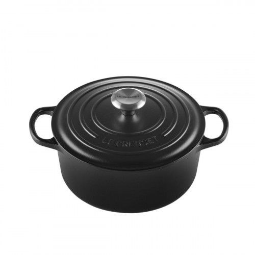 Le Creuset Bräter Signature rund Rôtissoire ronde noire 24 cm / 4,2 L