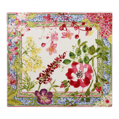 Gien Fayencerie Millefleurs Plaque rectangulaire 29,5 x 26,5 cm