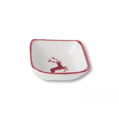 Gmundner céramique Bordeauxroter Hirsch Bol carré 9x9x3,4 cm