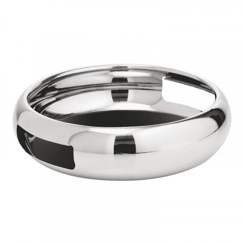 Sambonet Sphera acier inoxydable poli Plateau / plateau avec 2 poignées et insert en silicone antidérapant 24 cm