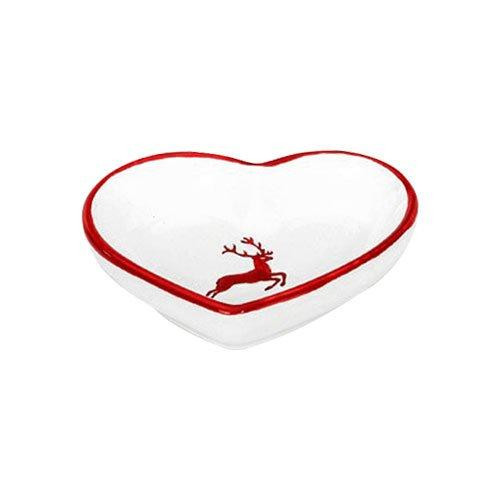 Gmundner céramique Rubinroter Hirsch Bol en forme de coeur d: 10 cm / h: 2,4 cm