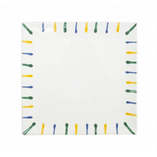 Gmundner céramique Buntgeflammt Assiette de présentation carrée 31x31x2,8 cm