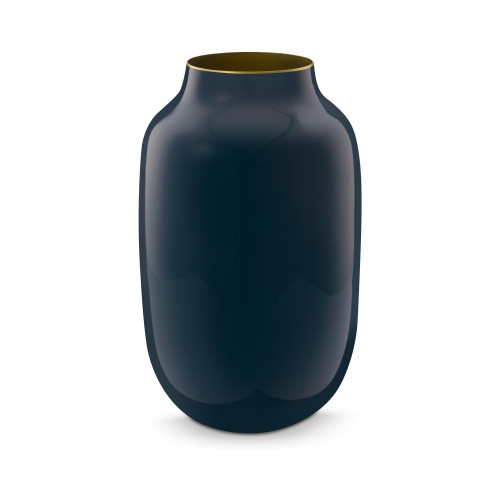 Pip Studio Home Accessories Vase Metall Oval Mid Blue 30 cm