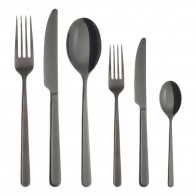 Sambonet Linear - acier inoxydable / PVD noir Set de couverts 36 pièces. Plein manche / Monobloc