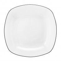 Seltmann Weiden Lido Black Line Assiette à soupe carrée 21x21 cm
