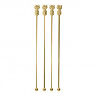 Sambonet Paderno Bar Utensils Set de mélangeurs à cocktail Ananas 4 pièces 18,5 cm