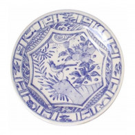 Gien Fayencerie Oiseau Bleu monochrome Assiette 27,4 cm
