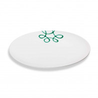 Gmundner céramique Pur Geflammt vert Plaque ovale 33x26 cm