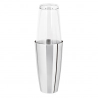 Sambonet Sphera Home Bar - acier inoxydable poli Boston Shaker avec verre d: 9 cm / h: 17 cm / 0,5 L