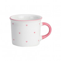 Gmundner céramique Herzerl rose Tasse à café lisse 0,24 L