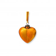 Pip Studio Love Birds Dark Red Weihnachtskugel Glas Herz Gelb 12,5 cm