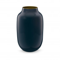 Pip Studio Home Accessories Vase Metall Oval Mid Blue 30 cm