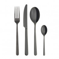 Sambonet Linear - acier inoxydable / PVD noir Ensemble de couverts 24 pièces. Manche plein / Monobloc