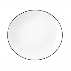 Seltmann Weiden Modern Life Black Line Assiette de petit-déjeuner ovale l: 21 cm / h: 2,5 cm