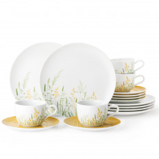 Seltmann Weiden Liberty Meadow Grasses Curry Service à café 18 pièces