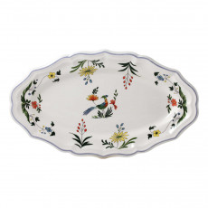 Gien Fayencerie Oiseaux Paradis Plaque ovale 36 x 21,3 cm