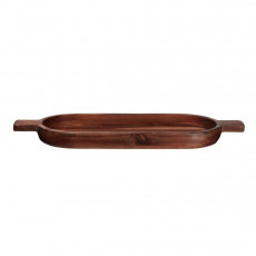 ASA SELECTION Wood Dark acacia Massiv Planche ovale 49,6x18 cm / h: 3,5 cm