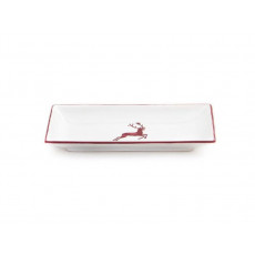 Gmundner céramique Bordeauxroter Hirsch Plateau à snacks 22x11x2,7 cm