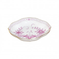 Meissen Neuer Ausschnitt - Indische Malerei 2 mit Kante purpur Goldpunkte avec bordure dorée Bol 12 cm