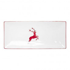 Gmundner céramique Rubinroter Hirsch Plaque rectangulaire 36x15x2,8 cm