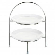 ASA SELECTION A Table blanc Étagère à deux niveaux pour assiettes à dessert d: 21 cm / h: 28 cm