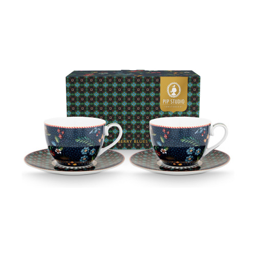 Pip Studio Berry Blues Cappuccinotasse Set 4-tlg. im GK 0,30 L