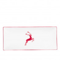 Gmundner Keramik Roter Hirsch Ορθογώνιο πλακίδιο 36x15x2,8 cm