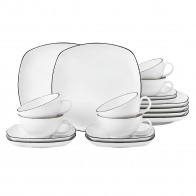 Seltmann Weiden Lido Black Line Tee-Set μεγάλο τετράγωνο 18 τεμάχια
