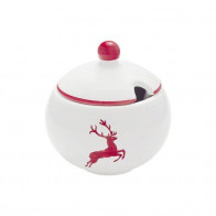 Gmundner Keramik Rubinroter Hirsch Γλυκοδοχείο λείο με ανοίγματα d: 10 cm / h: 11 cm