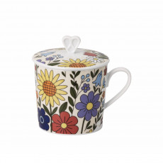 Rosenthal Home Flower Farm Flora Becher mit Henkel und Deckel 0,38 L