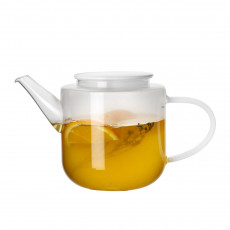 ASA SELECTION Coppa Glass Τσαγιέρα με λευκή λαβή 1,1 L