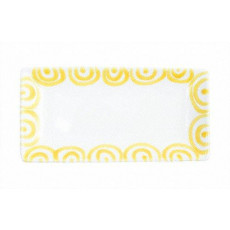 Gmundner Keramik Gelbgeflammt Δίσκος σνακ 22x11x2,7 cm